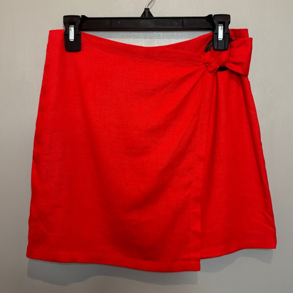 Bright Red Forever 21 Cross Skirt